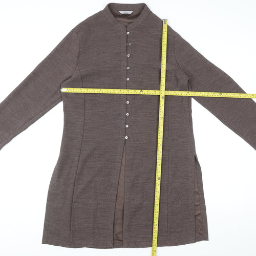 Marks and Spencer Women Brown Size 14 Collared Button Shirt Dress