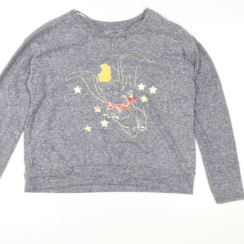 Disney Dumbo Grey Long Sleeve Women's Pyjama Top Size 12
