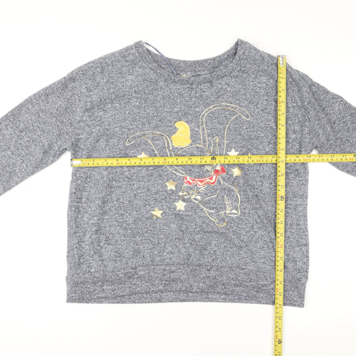 Disney Dumbo Grey Long Sleeve Women's Pyjama Top Size 12