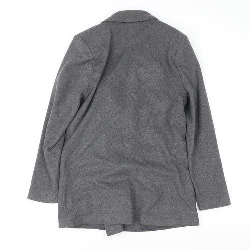 Primark Womens Grey Wool Blend Blazer Coat Size 8 Business Casual