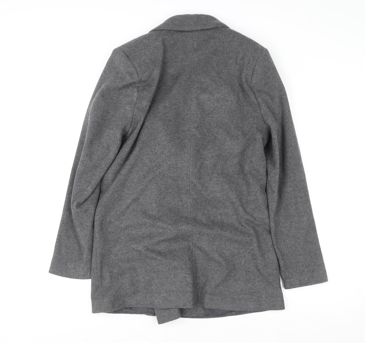 Primark Womens Grey Wool Blend Blazer Coat Size 8 Business Casual