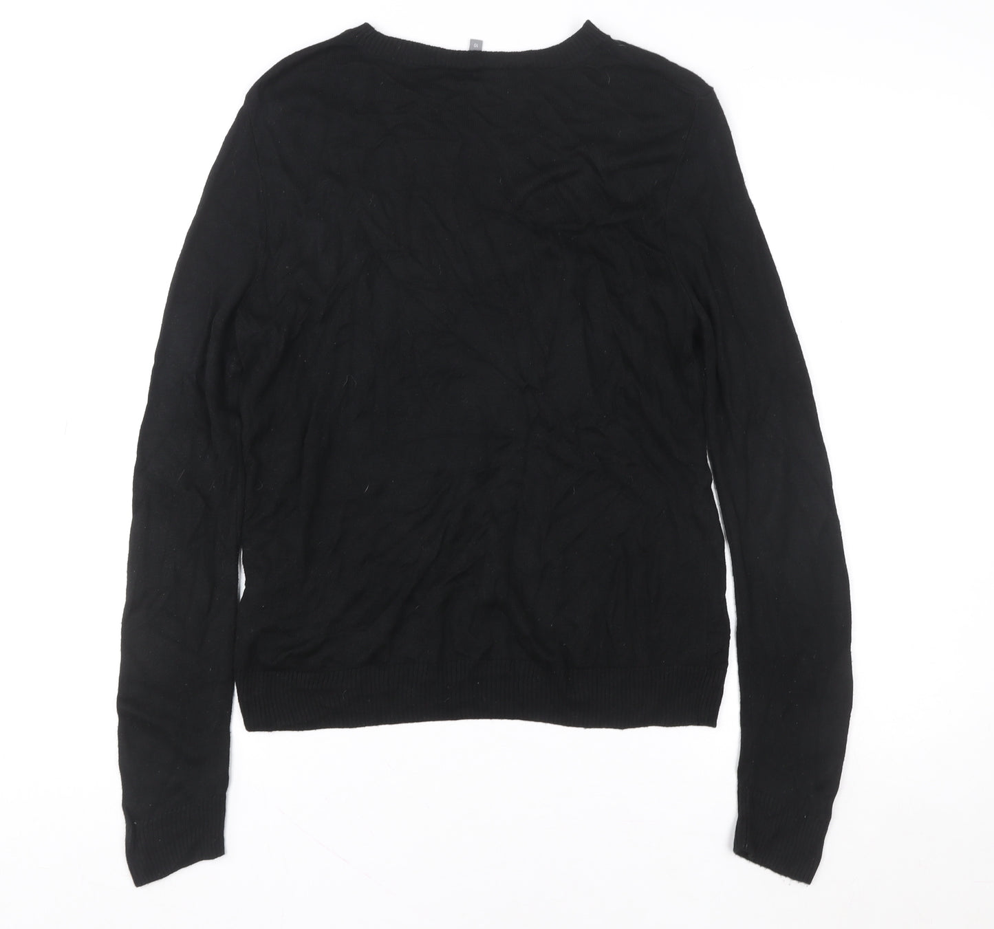 Principles Womens Black Long Sleeve Believe Sequin Knit Jumper Size 10