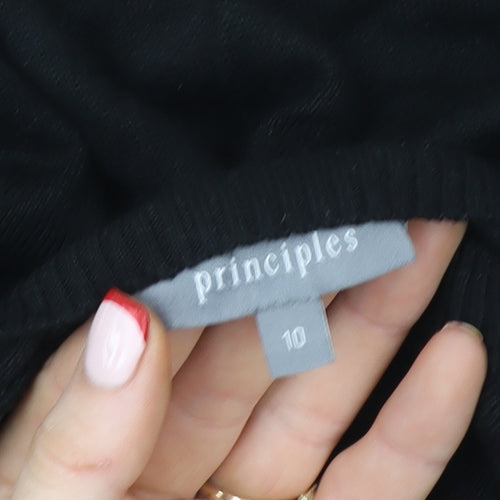 Principles Womens Black Long Sleeve Believe Sequin Knit Jumper Size 10