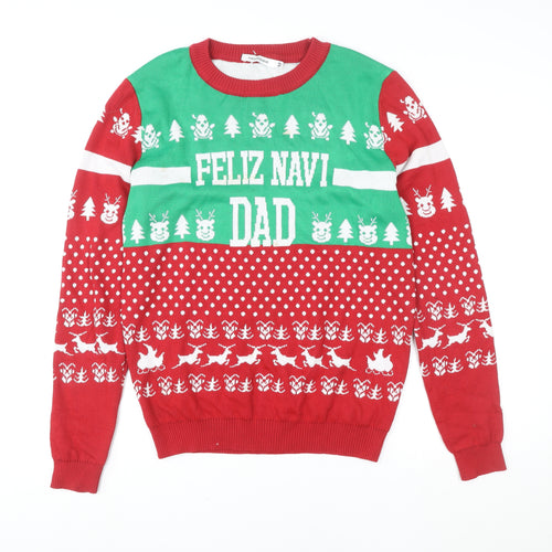 Nokkon Men's Multicoloured M Christmas Fair Isle Pullover Jumper