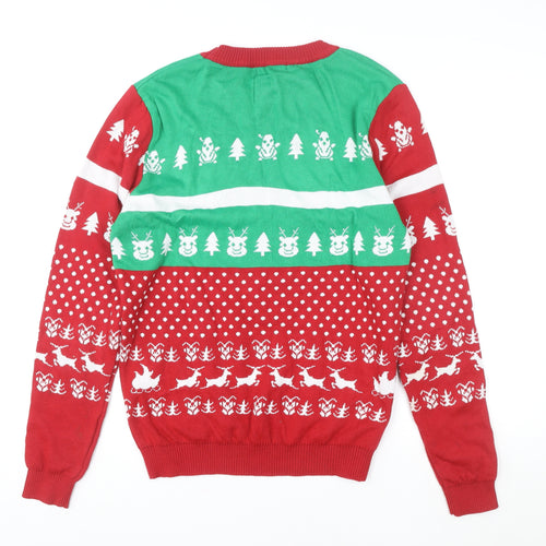 Nokkon Men's Multicoloured M Christmas Fair Isle Pullover Jumper