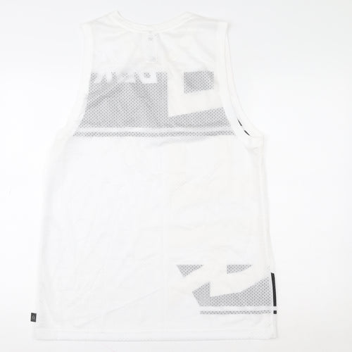 Reebok Mens White Sleeveless Mesh Tank Top L Sports Jersey