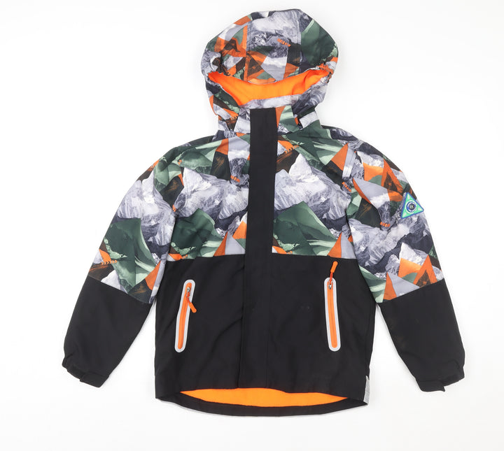 Rocco Boys Multicoloured 11-12 Years Hooded Waterproof Puffer Jacket