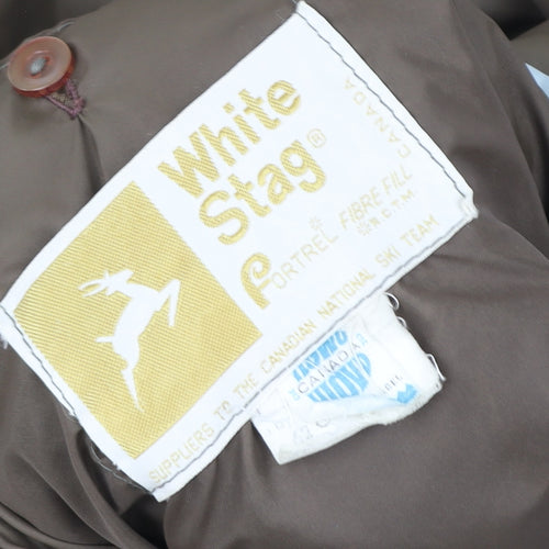 White Stag Men's Brown Puffer Ski Jacket M Winter Nylon