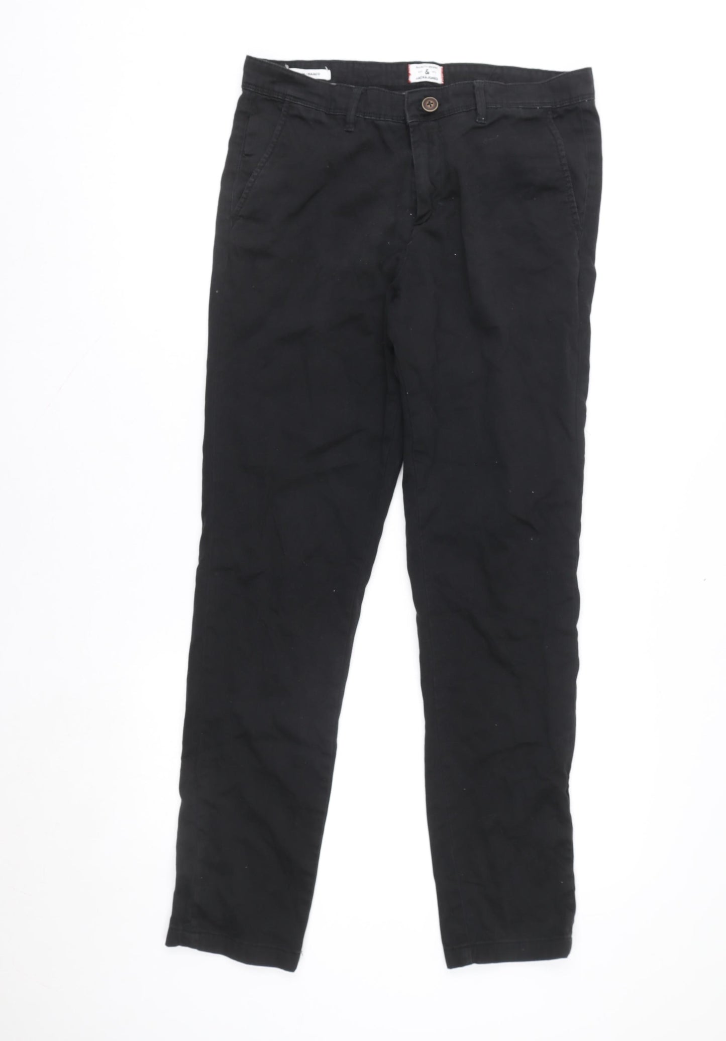 Jack & Jones Men's Black 32in Straight Fit Stretch Jeans