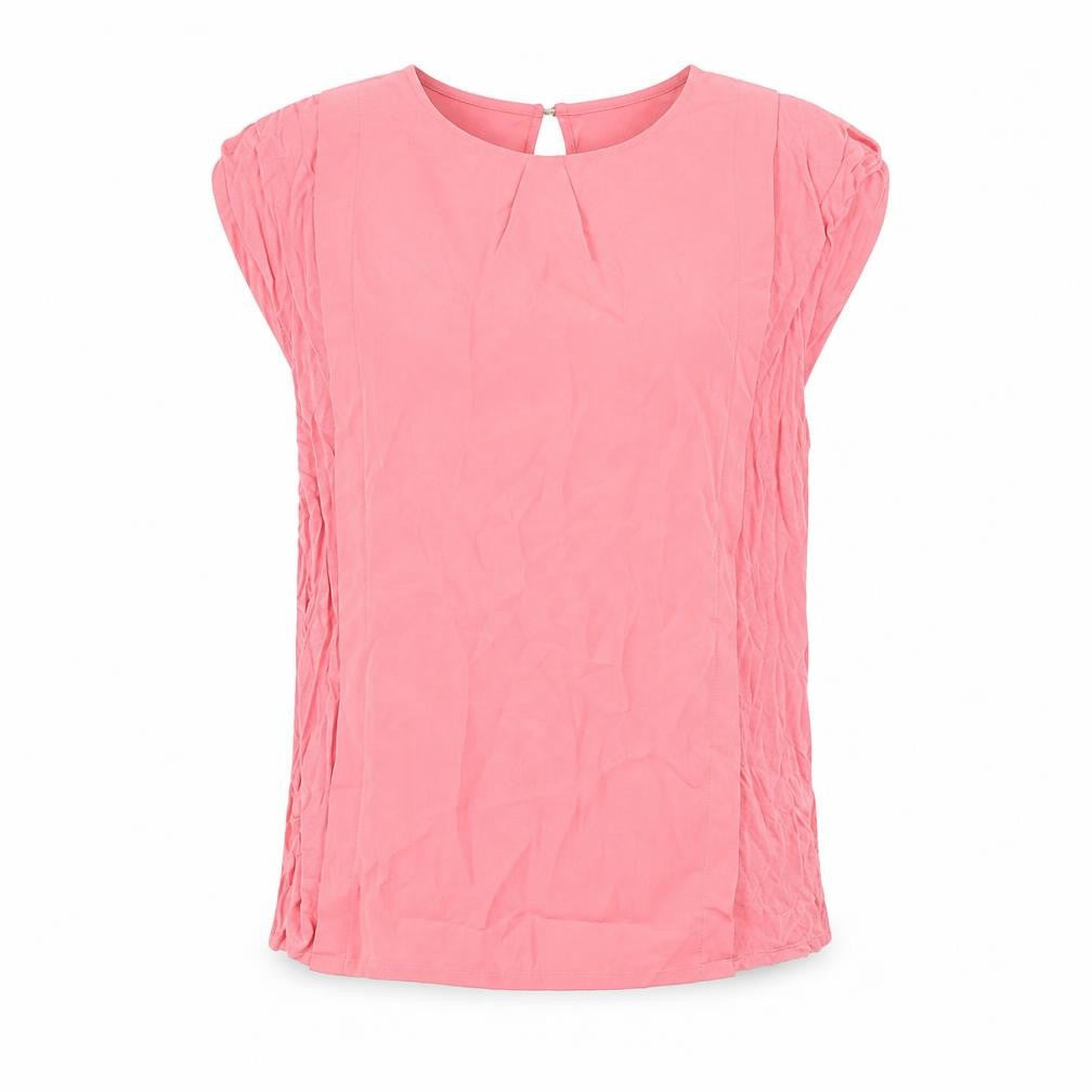 Front view of Oasis Women's Pink Sleeveless Cotton Blouse, size M