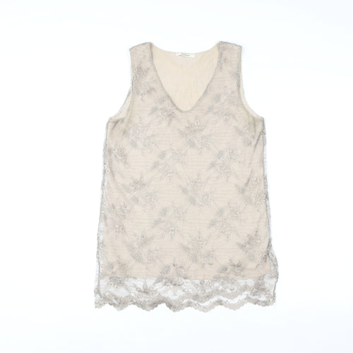 Devernois Women's Beige Lace Camisole Tank Top Size 10