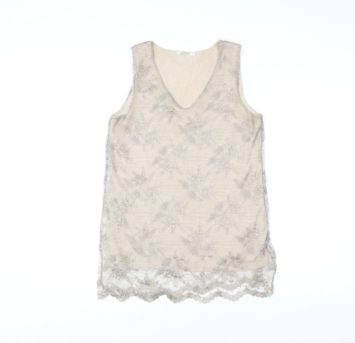 Devernois Women's Beige Lace Camisole Tank Top Size 10