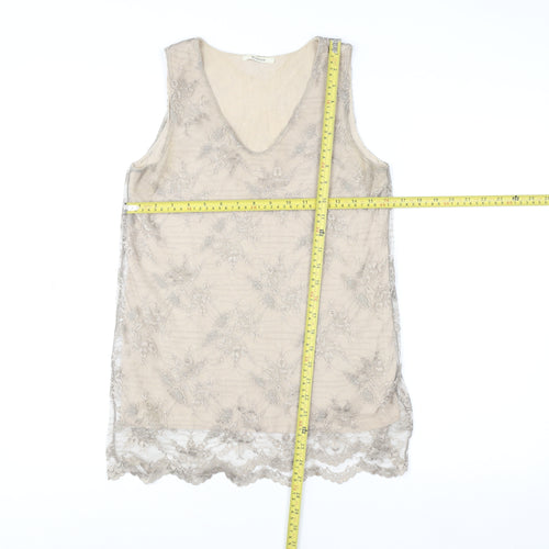 Devernois Women's Beige Lace Camisole Tank Top Size 10