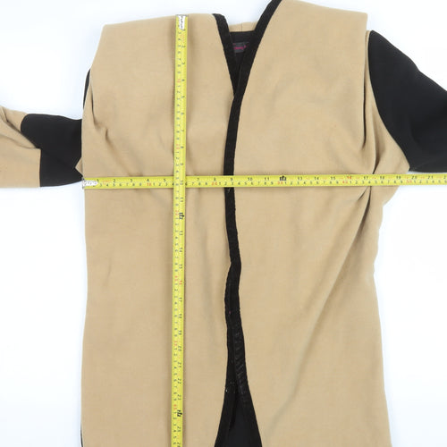 Absolutely Faith Womens Beige Black Belted Mid-Length Coat M