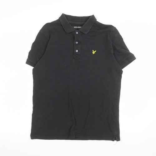 Lyle & Scott Men's Black Cotton Polo Shirt M Casual Style