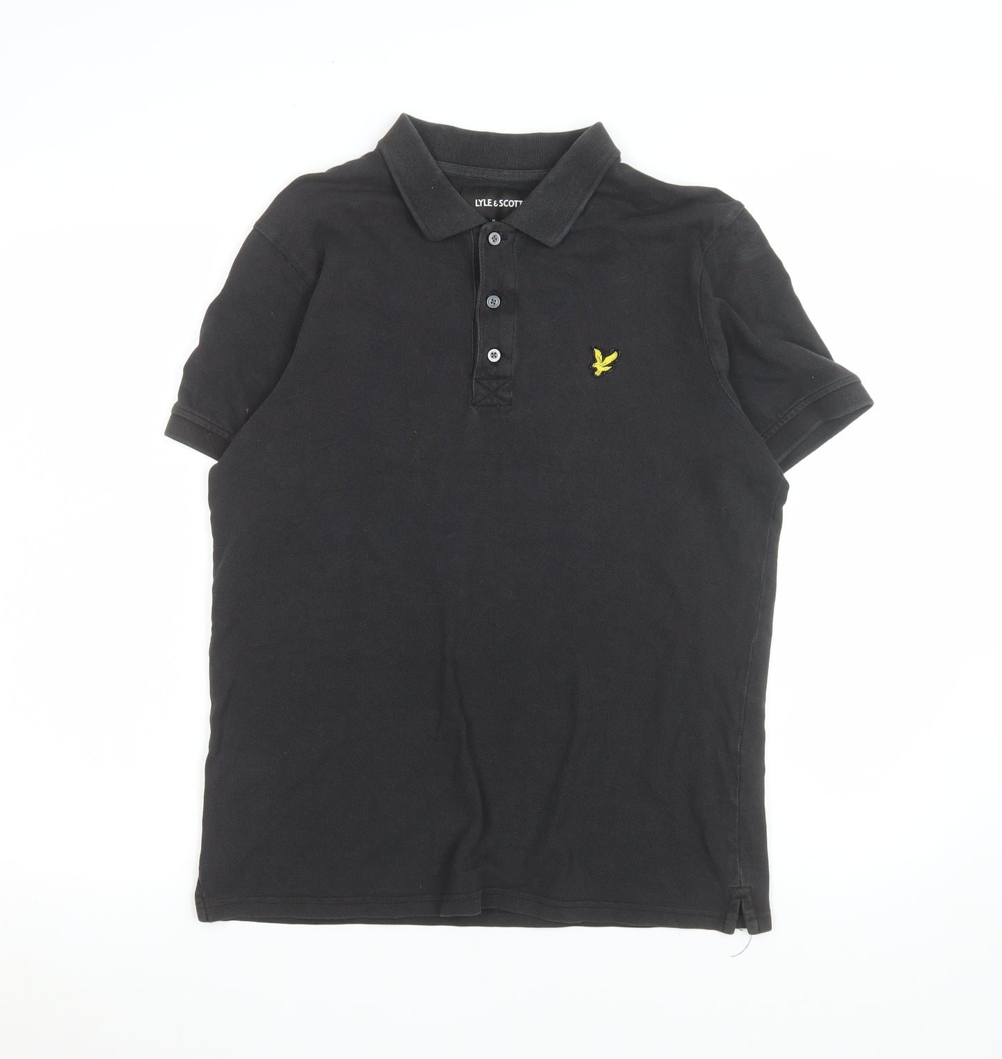 Lyle & Scott Men's Black Cotton Polo Shirt M Casual Style