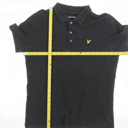 Lyle & Scott Men's Black Cotton Polo Shirt M Casual Style