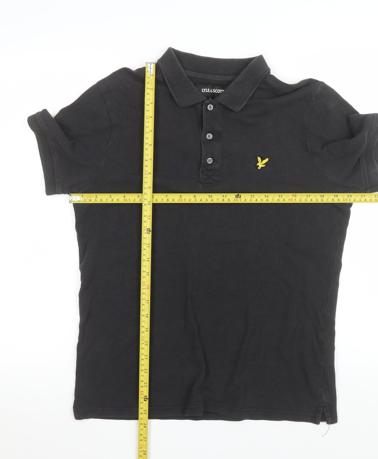 Lyle & Scott Men's Black Cotton Polo Shirt M Casual Style