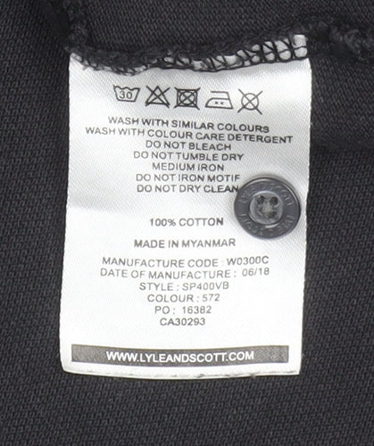 Lyle & Scott Men's Black Cotton Polo Shirt M Casual Style
