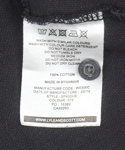 Lyle & Scott Men's Black Cotton Polo Shirt M Casual Style
