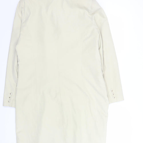 Outer Layer Women’s Beige Long Overcoat Size 16 Twill Single-Breasted