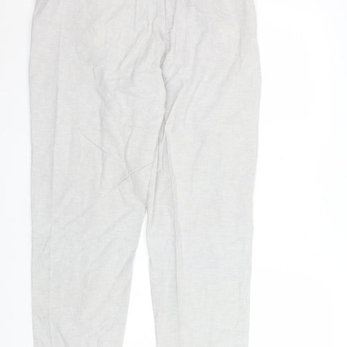 Dunnes Women Beige Linen Cotton Chino Trousers Size 14