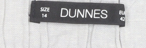 Dunnes Women Beige Linen Cotton Chino Trousers Size 14