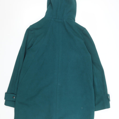 Maine New England Women's Green Hooded Wool Blend Parka Coat Size 14