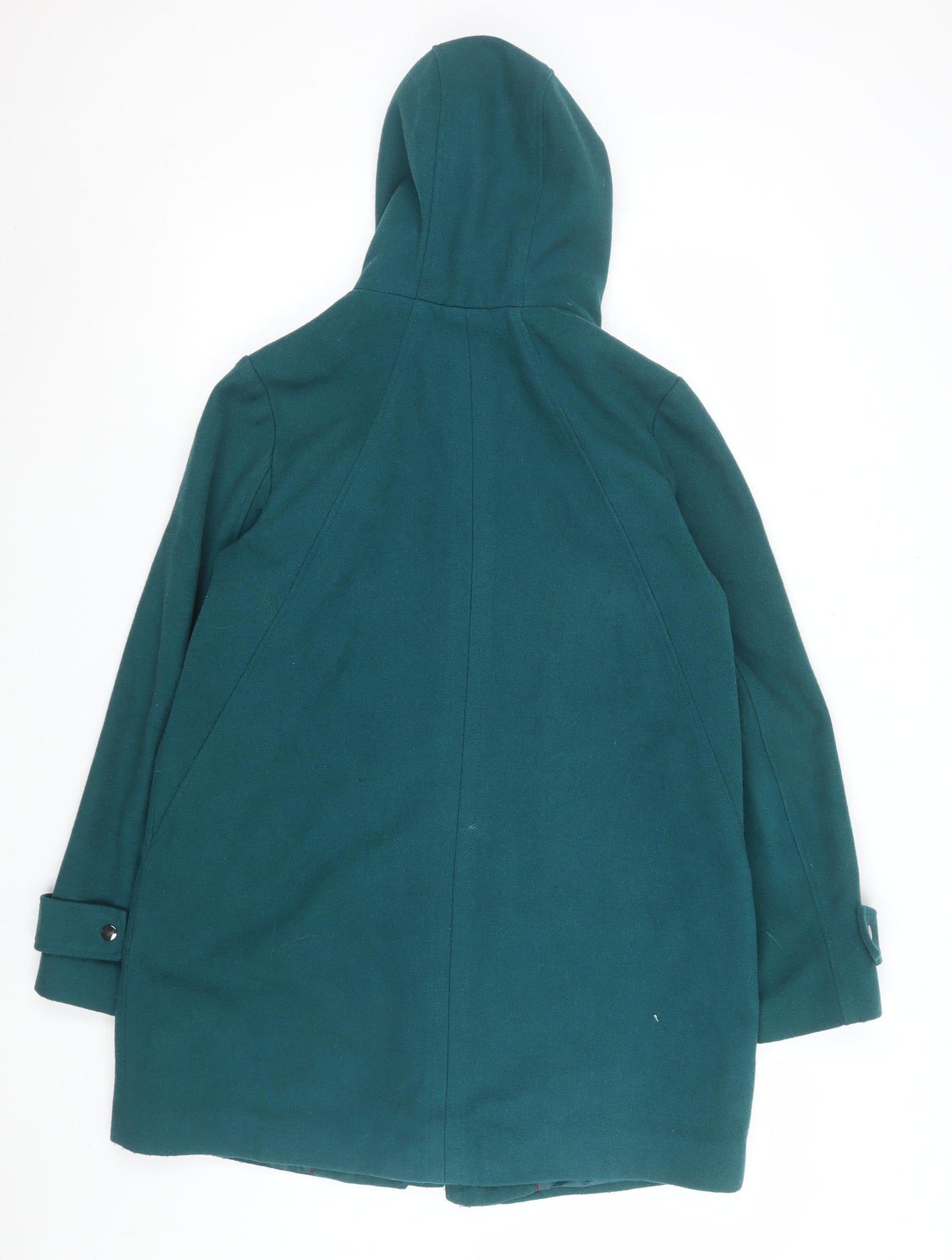 Maine New England Women's Green Hooded Wool Blend Parka Coat Size 14