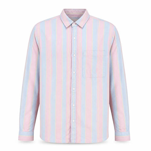 Topman Men's Multicoloured Striped Cotton Long Sleeve Button-Up Shirt Size S