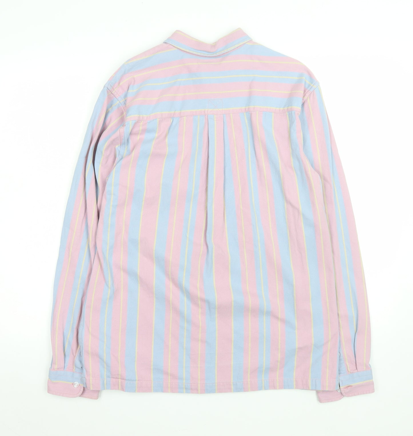Topman Men's Multicoloured Striped Cotton Long Sleeve Button-Up Shirt Size S