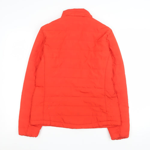 Marks and Spencer Women's Red Puffer Jacket Size 10 Lightweight Zip Up