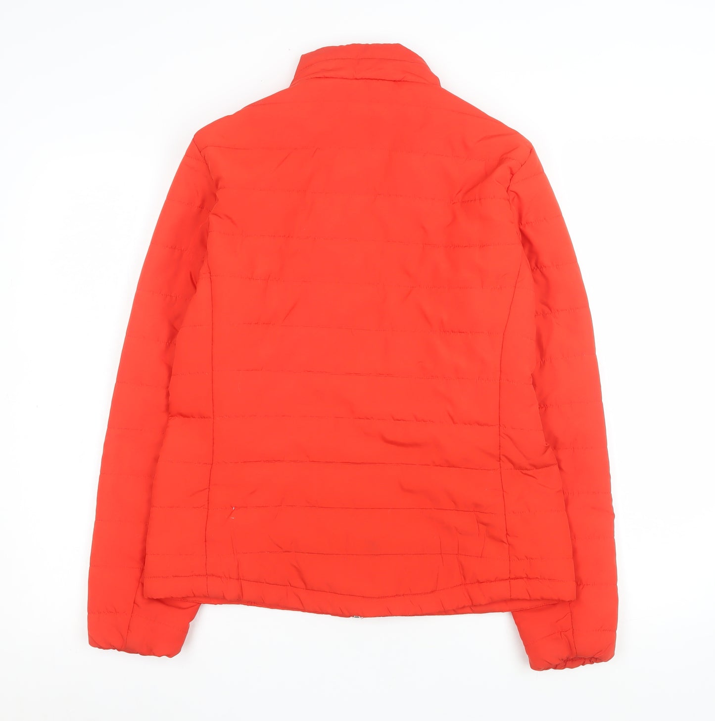 Marks and Spencer Women's Red Puffer Jacket Size 10 Lightweight Zip Up