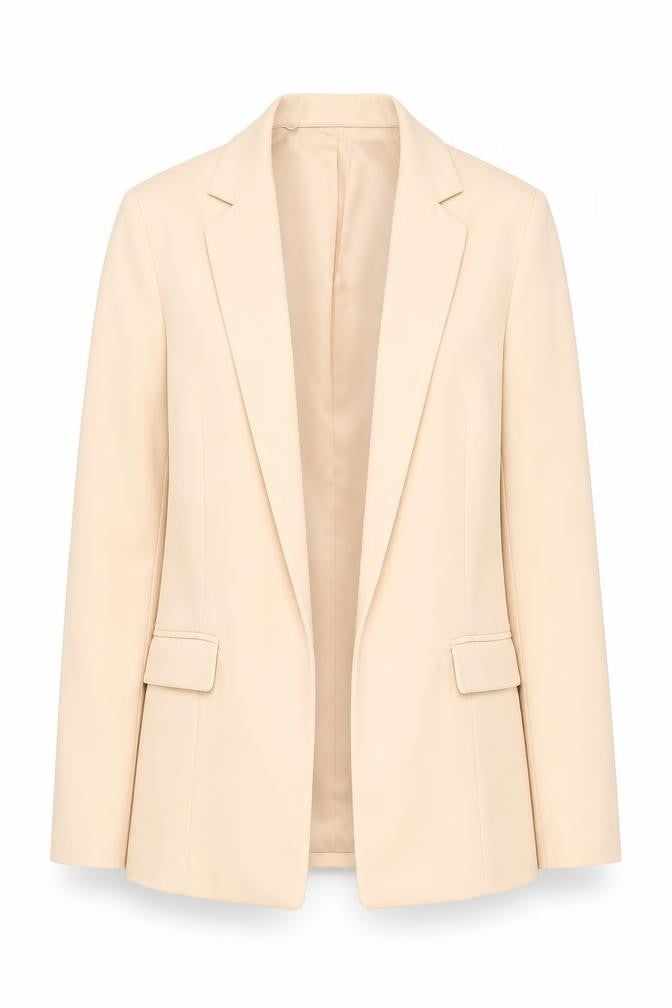 Front view of Miss Selfridge Women’s Beige Blazer UK 6 Regular Single-Breasted