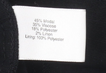 Country Casuals Women's Black Short Sleeve Button Tunic Blouse Size 12