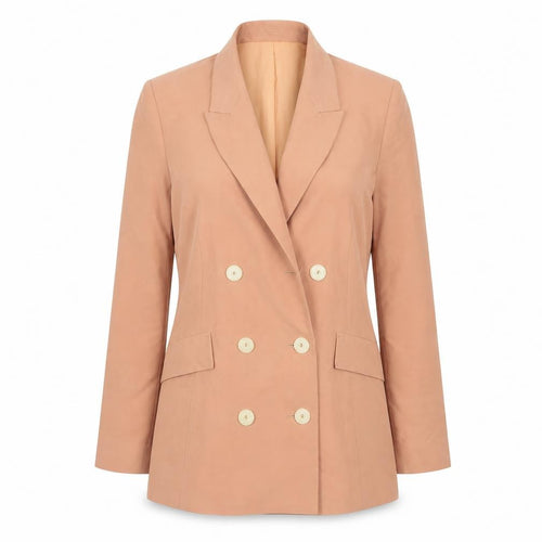 Mango Women’s Brown Double-Breasted Blazer Jacket Size 6 Tailored Fit