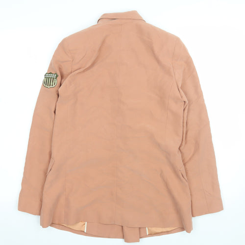 Mango Women’s Brown Double-Breasted Blazer Jacket Size 6 Tailored Fit