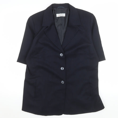 Gelco Black Short Sleeve Button-Up Shirt Size 14 Regular Fit