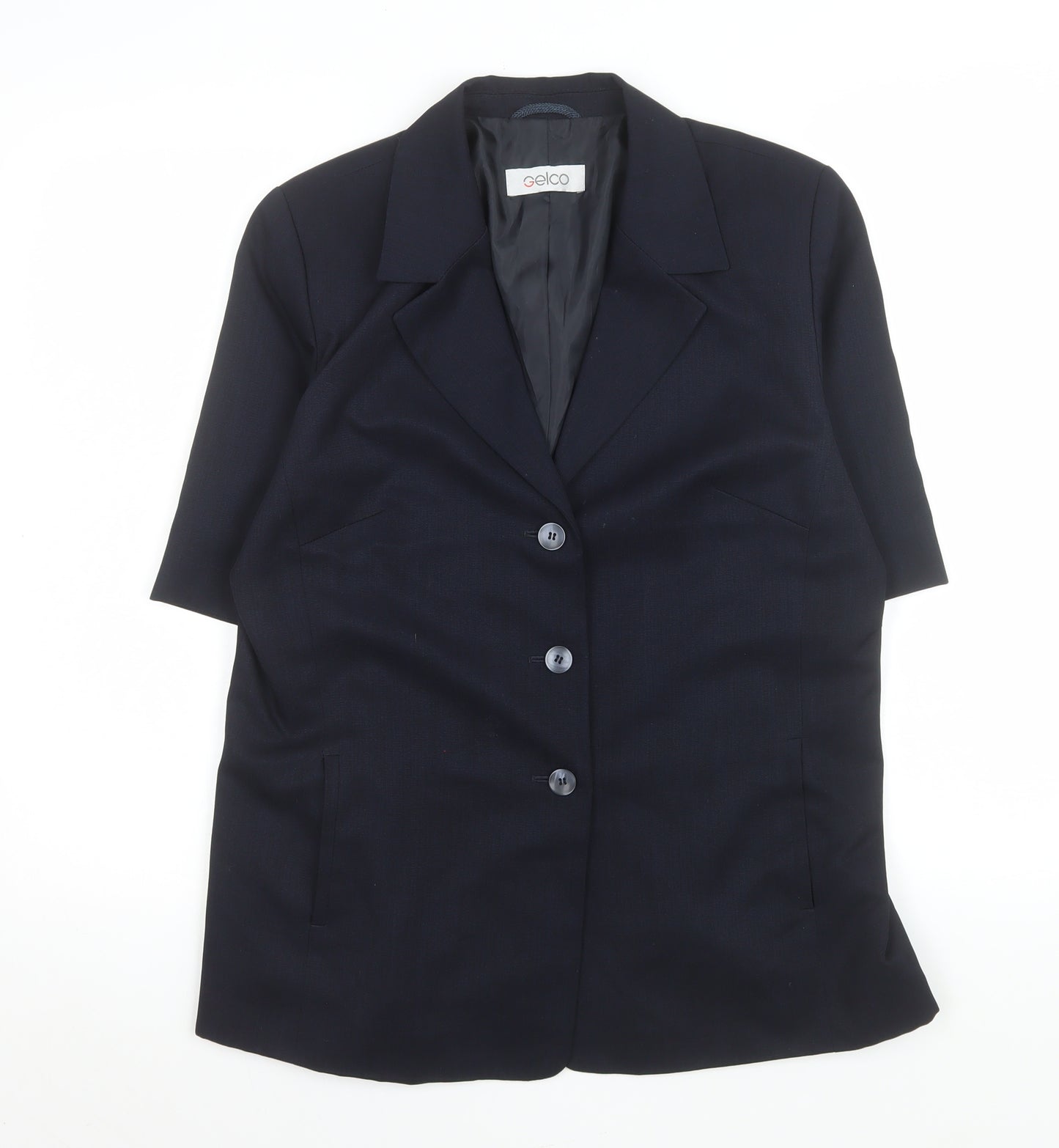 Gelco Black Short Sleeve Button-Up Shirt Size 14 Regular Fit