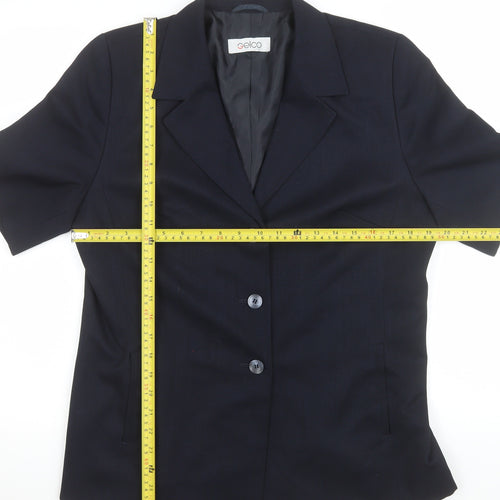 Gelco Black Short Sleeve Button-Up Shirt Size 14 Regular Fit