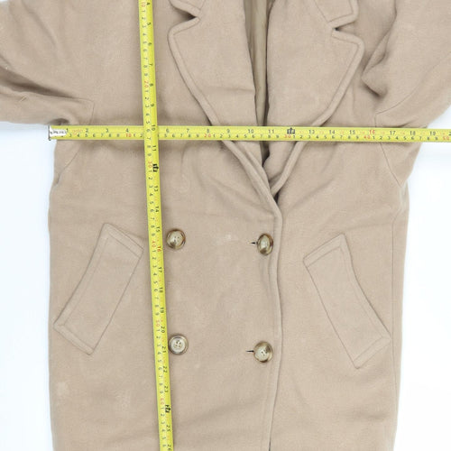 Marks and Spencer Women’s Beige Wool Pea Coat Size 10 Vintage