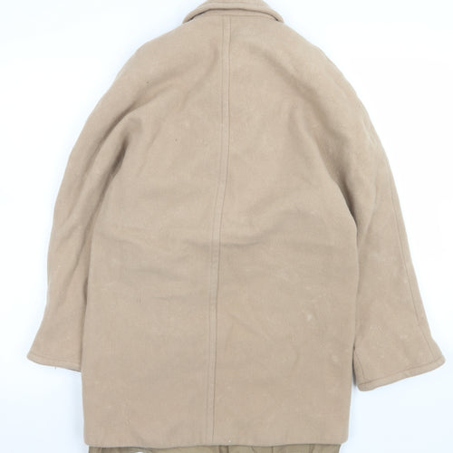 Marks and Spencer Women’s Beige Wool Pea Coat Size 10 Vintage
