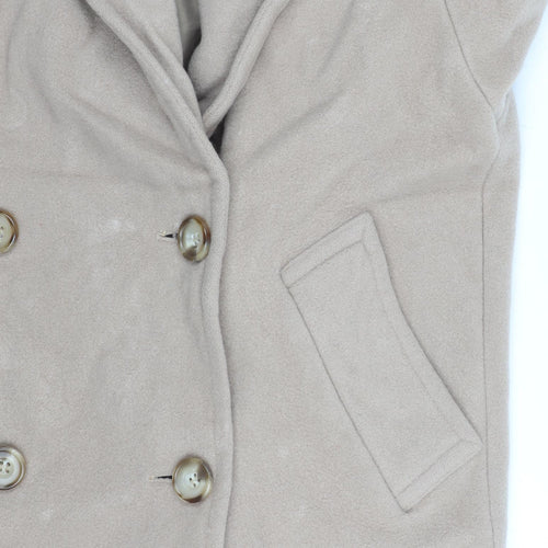 Marks and Spencer Women’s Beige Wool Pea Coat Size 10 Vintage