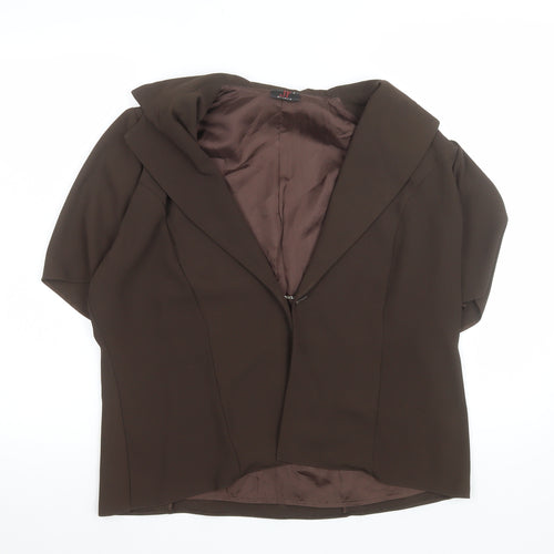 JF by Javid Women's Brown Polyester Short Sleeve Blouse UK 16