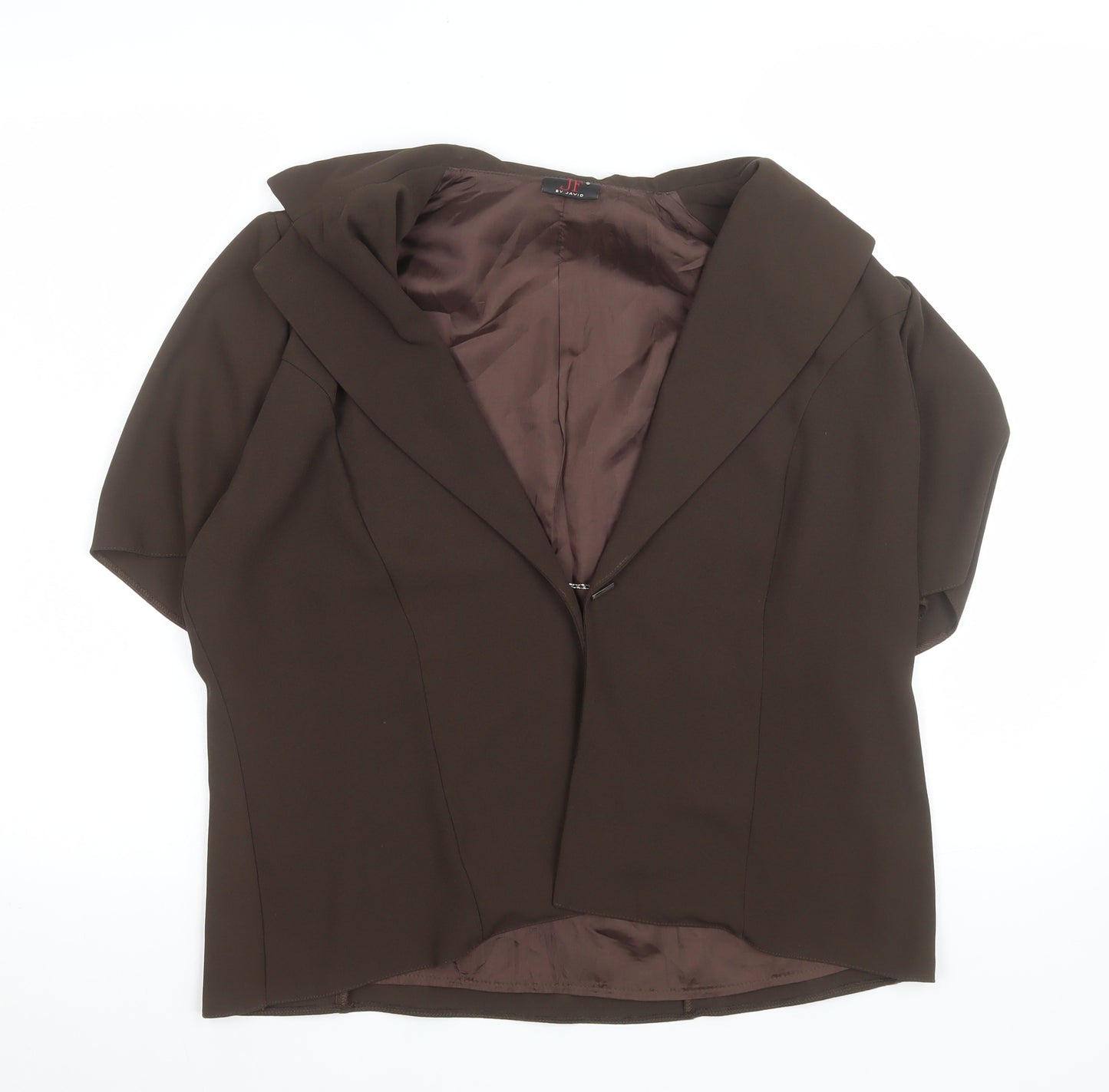 JF by Javid Women's Brown Polyester Short Sleeve Blouse UK 16