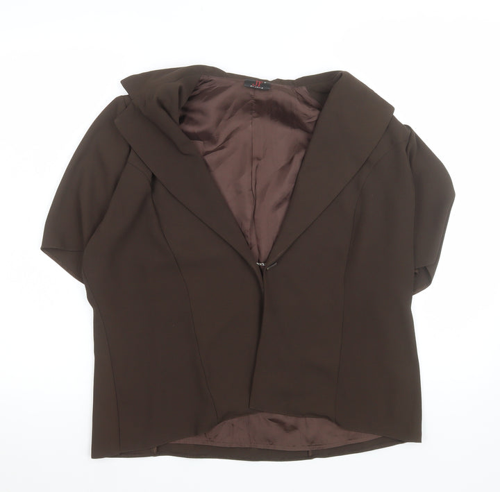 JF by Javid Women's Brown Polyester Short Sleeve Blouse UK 16