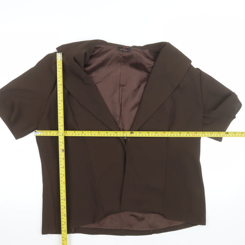 JF by Javid Women's Brown Polyester Short Sleeve Blouse UK 16