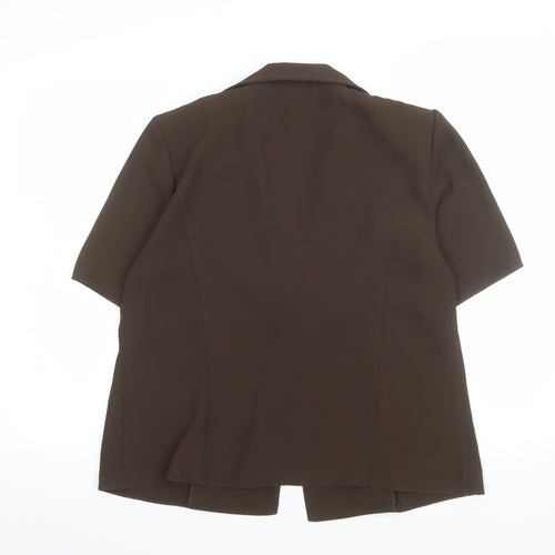 JF by Javid Women's Brown Polyester Short Sleeve Blouse UK 16