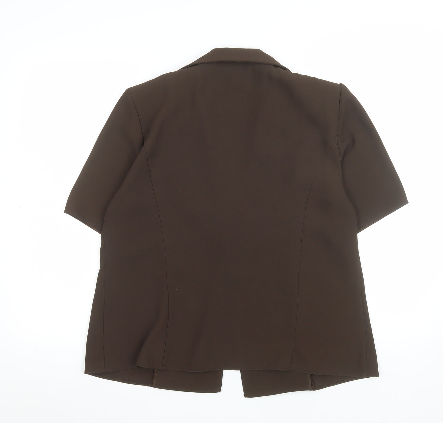 JF by Javid Women's Brown Polyester Short Sleeve Blouse UK 16