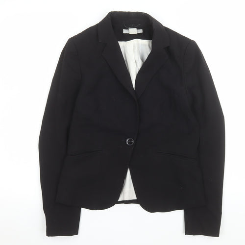 H&M Women’s Black Tailored Blazer Size 8 Regular Fit One Button